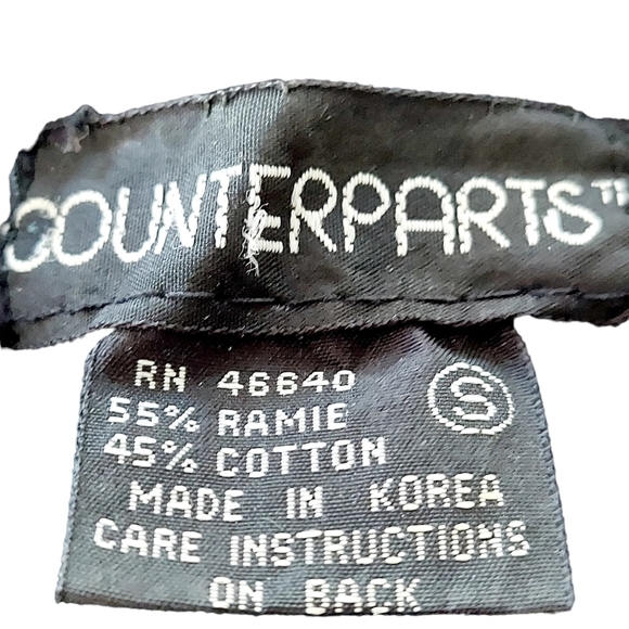 Vintage Cardigan Sweater Floral Bobbled Cable Knit Shoulder Pads Navy Cotton Y2K - Picture 6 of 16